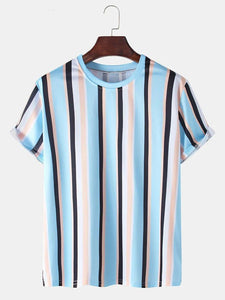 Striped Lining Printed T-Shirt