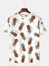 Pineapple Printed Short Sleeve T-Shirt Unique Design