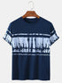 Modern Vibrant Blue Color Printed T-Shirt With Hlaf Sleeves