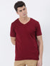 Maroon Plain Short Sleeve Casual T-Shirt