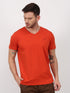 Orange Plain Short Sleeve Casual T-Shirt