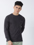 Anthra Melange Plain Long Sleeve Casual T-Shirt