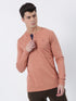 Coral Plain Long Sleeve Casual T-Shirt