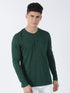 Green Plain Long Sleeve Casual T-Shirt