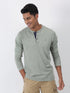 Light Olive Plain Long Sleeve Casual T-Shirt