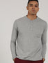 Light Grey Melange Plain Long Sleeve Casual T-Shirt