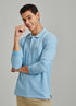 Aqua Melange Plain Polo