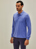 Blue Melange Plain Polo