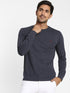 Navy Melange Plain T-shirt