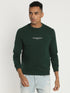 Dark Green Plain Crew Neck Sweatshirt