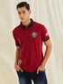 Red Chest Print Stretch Polo