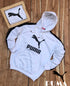 PUMA Printed White Color Pure Cotton Full Sleeve Hoodie Fore Men